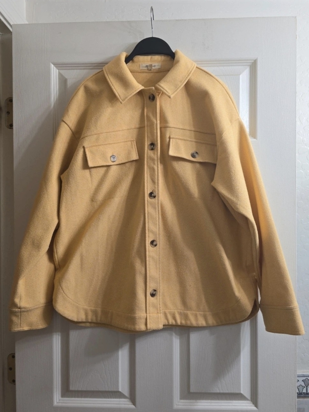 Madewell Orange Button-Up Shacket Jacket
